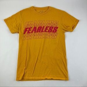 Return To Sender Tshirt Womens Small Yellow Fearless Graphic Short Sleeve